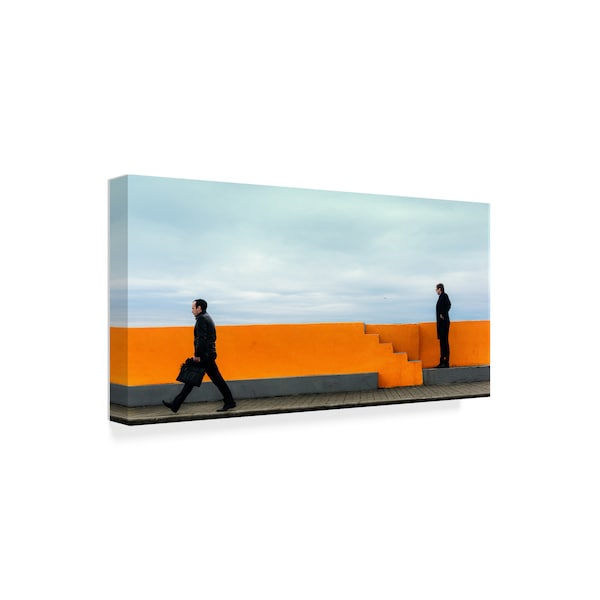 Mikhail Potapov 'Orange Wall Portrait' Canvas Art,10x19